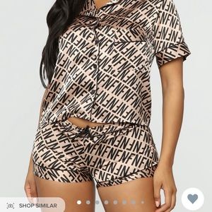 Fashion Nova Monogram Pajama short set